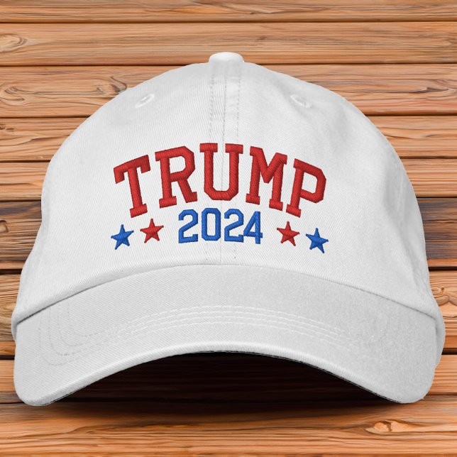 Donald Trump 2024 Patriotic Stars Embroidered Hat (Trump 2024 patriotic hat)