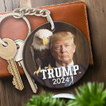 Donald Trump 2024 Photo - bald eagle on shoulder Key Ring<br><div class="desc">What is more iconic than Donald Trump and an American Bald Eagle? A great design for the 2024 election.</div>