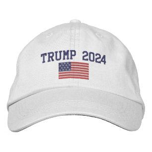 Donald Trump 2024 - President American Flag Embroidered Hat