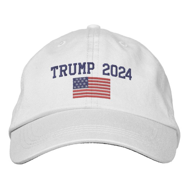 Donald Trump 2024 - President American Flag Embroidered Hat (Front)