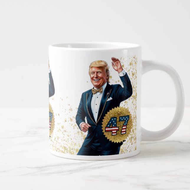 Donald Trump 2024 Presidential 47 Winner Large Coffee Mug (Right)