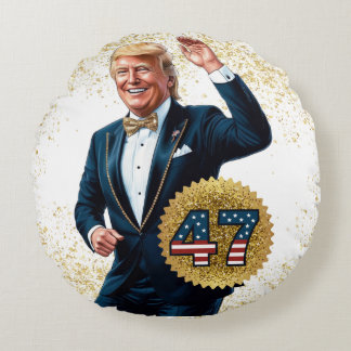 Donald Trump 2024 Presidential 47 Winner Round Cushion
