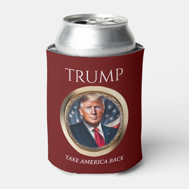 Donald Trump 2024 Republican Red Collectable Can Cooler (Can Front)
