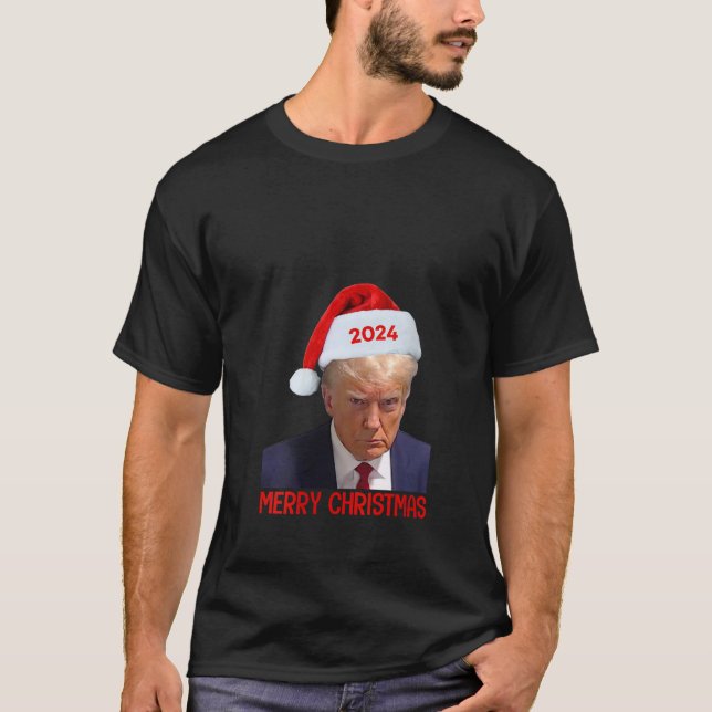 Donald Trump 2024 Santa Hat Merry Christmas Men Wo T-Shirt (Front)
