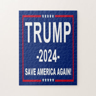 Donald Trump 2024 Save America Again Jigsaw Puzzle