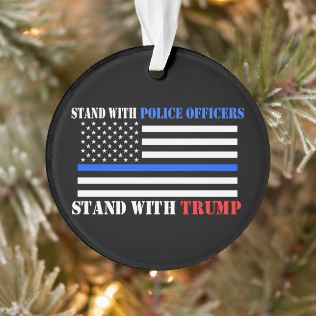 Donald Trump 2024 Stand with Police Officers Ornament (Tree)