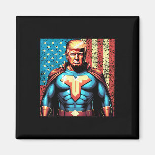 Donald Trump 2024 Superhero Distressed American Magnet