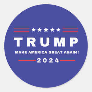 Donald Trump 2024 Take America Back Again Classic Round Sticker