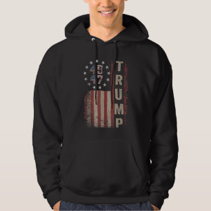 Donald Trump 2024 Take America Back American Flag Hoodie