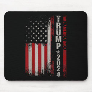 Donald Trump 2024 Take America Back American Flag Mouse Mat