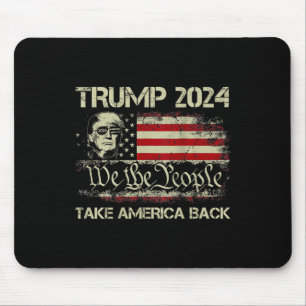 Donald Trump 2024 Take America Back American Flag Mouse Mat