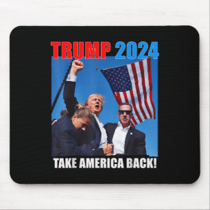 Donald Trump 2024 Take America Back American Flag Mouse Mat