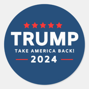 Donald Trump 2024 Take America Back  Classic Round Sticker