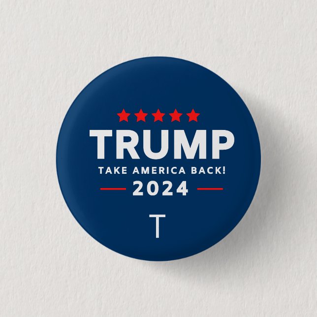 Donald Trump 2024 Take America Back Election  3 Cm Round Badge (Front)