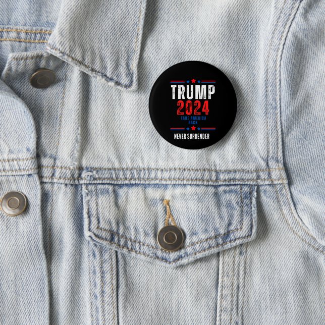 Donald Trump 2024 Take America Back Election  6 Cm Round Badge (In Situ)