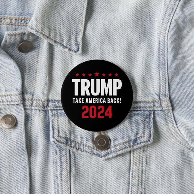 Donald Trump 2024 Take America Back Election 7.5 Cm Round Badge (In Situ)
