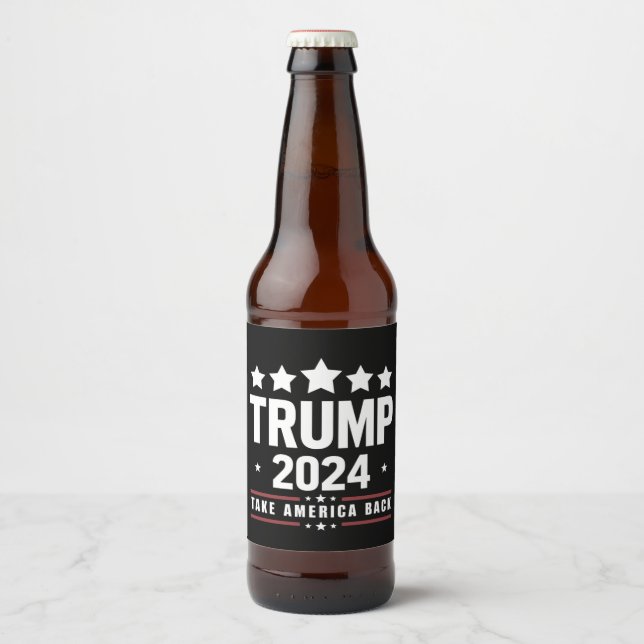 Donald Trump 2024 Take America Back Election  Beer Bottle Label (Front)