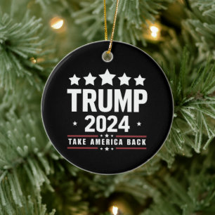 Donald Trump 2024 Take America Back Election  Ceramic Tree Decoration