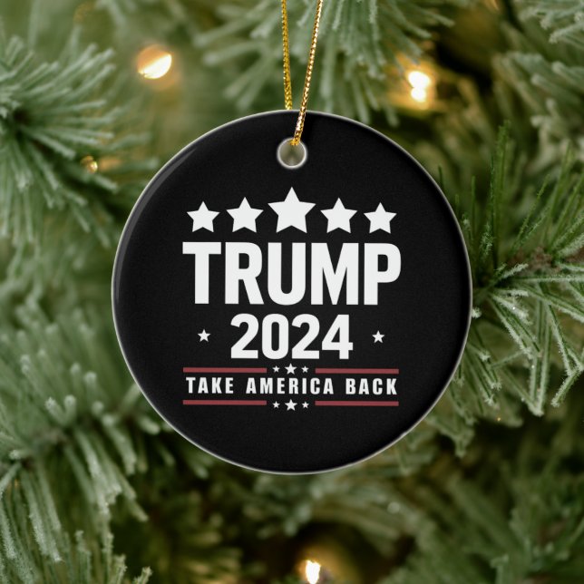 Donald Trump 2024 Take America Back Election  Ceramic Tree Decoration (Tree)