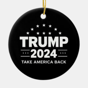 Donald Trump 2024 Take America Back Election Ceramic Tree Decoration