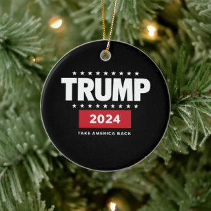 Donald Trump 2024 Take America Back Election  Ceramic Tree Decoration
