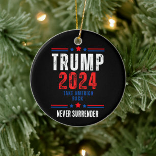 Donald Trump 2024 Take America Back Election  Ceramic Tree Decoration