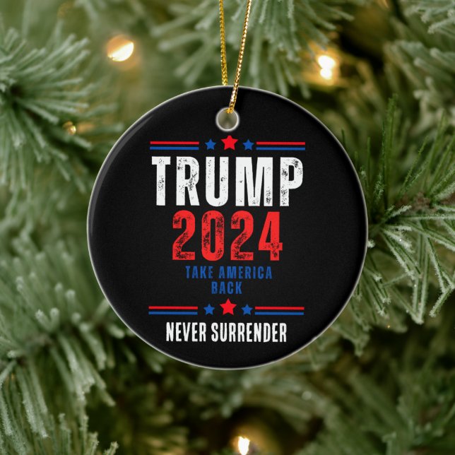 Donald Trump 2024 Take America Back Election  Ceramic Tree Decoration (Tree)