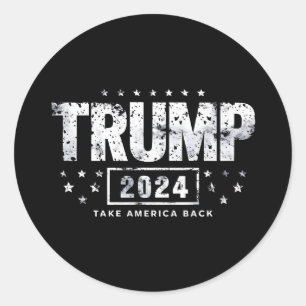 Donald Trump 2024 Take America Back Election Classic Round Sticker