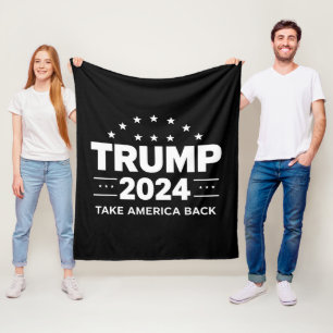 Donald Trump 2024 Take America Back Election Fleece Blanket