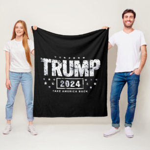 Donald Trump 2024 Take America Back Election Fleece Blanket