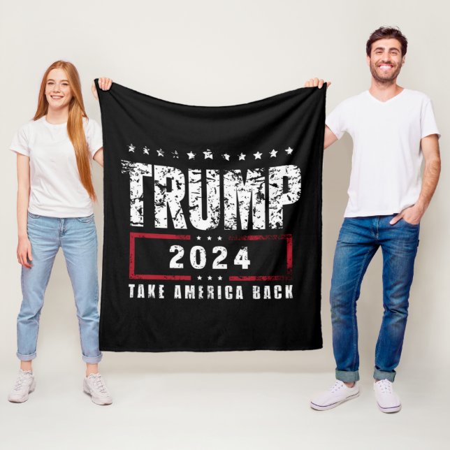Donald Trump 2024 Take America Back Election  Fleece Blanket (In Situ)