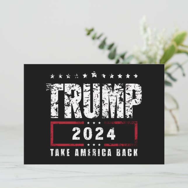 Donald Trump 2024 Take America Back Election  Invitation (Standing Front)