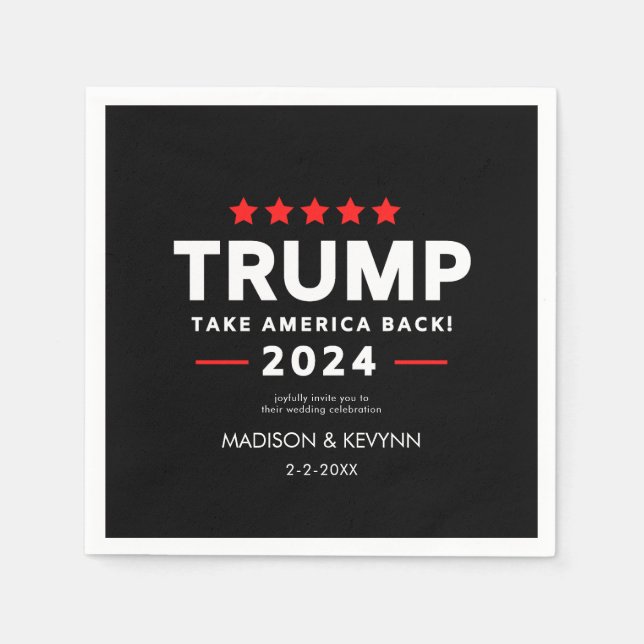 Donald Trump 2024 Take America Back Election  Napkin (Front)