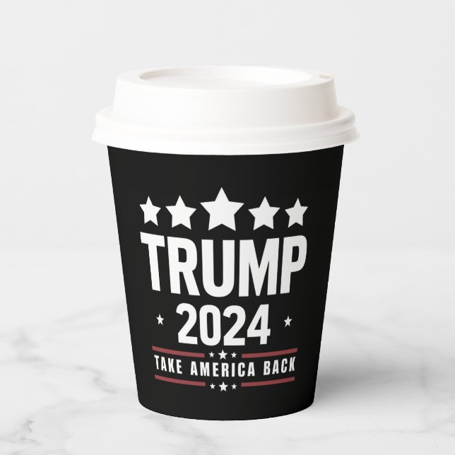 Donald Trump 2024 Take America Back Election  Paper Cups (Front)