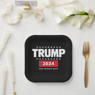 Donald Trump 2024 Take America Back Election Paper Plate