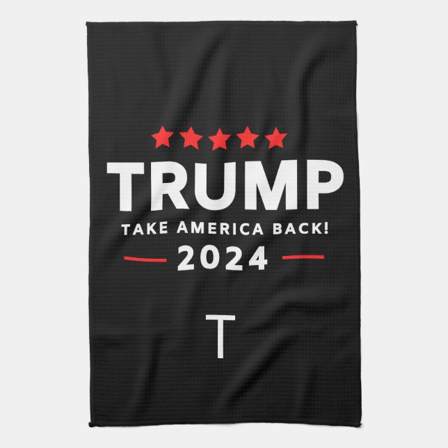Donald Trump 2024 Take America Back Election  Tea Towel (Vertical)