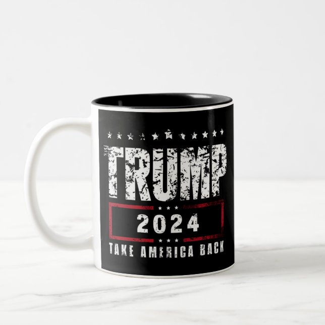 Donald Trump 2024 Take America Back Election  Two-Tone Coffee Mug (Left)