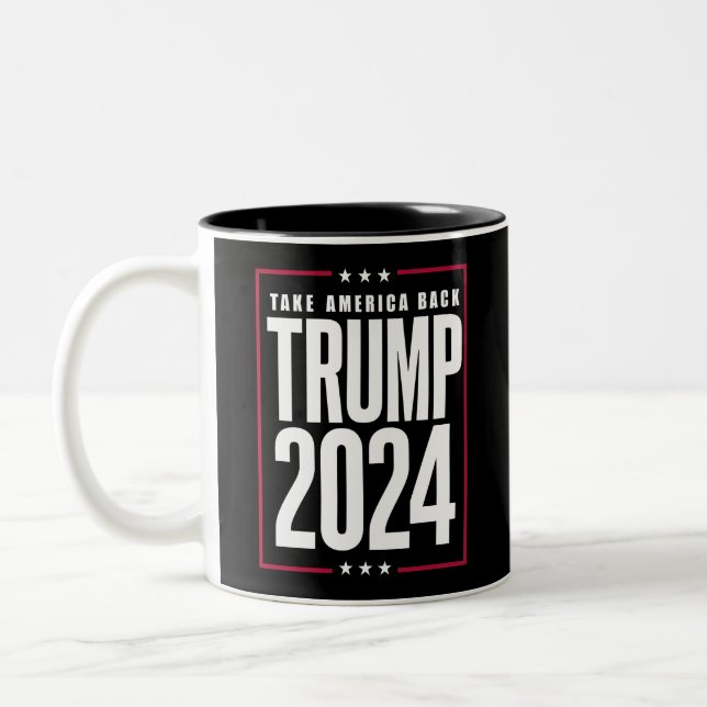 Donald Trump 2024 Take America Back Election Two-Tone Coffee Mug (Left)