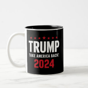 Donald Trump 2024 Take America Back Election Two-Tone Coffee Mug