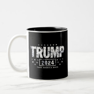 Donald Trump 2024 Take America Back Election  Two-Tone Coffee Mug