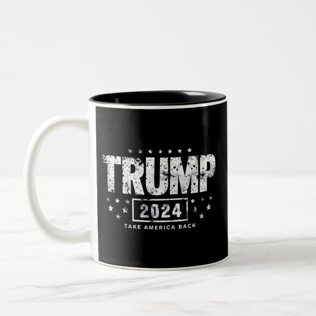 Donald Trump 2024 Take America Back Election  Two-Tone Coffee Mug (Left)