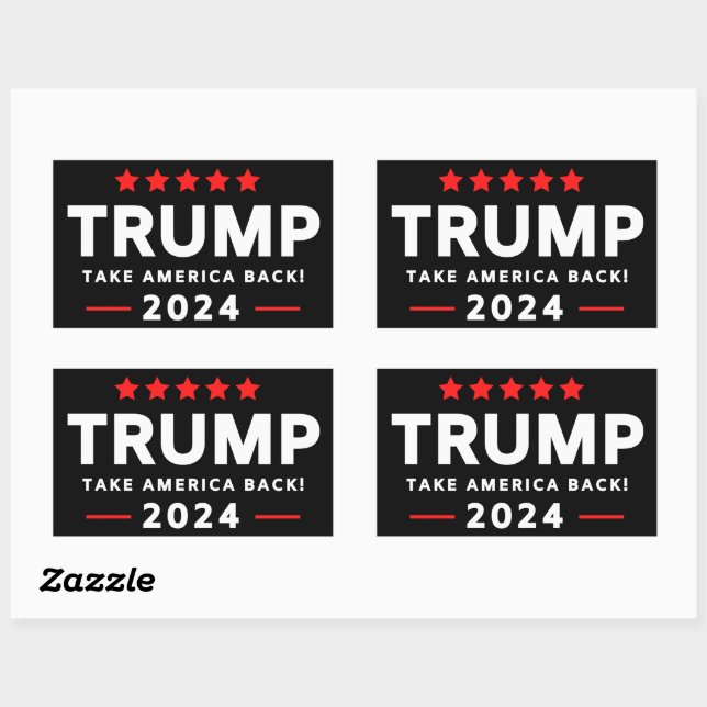 Donald Trump 2024 Take America Back  Rectangular Sticker (Sheet)
