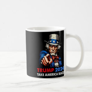 Donald Trump 2024 Take America Ck Uncle Sam Republ Coffee Mug
