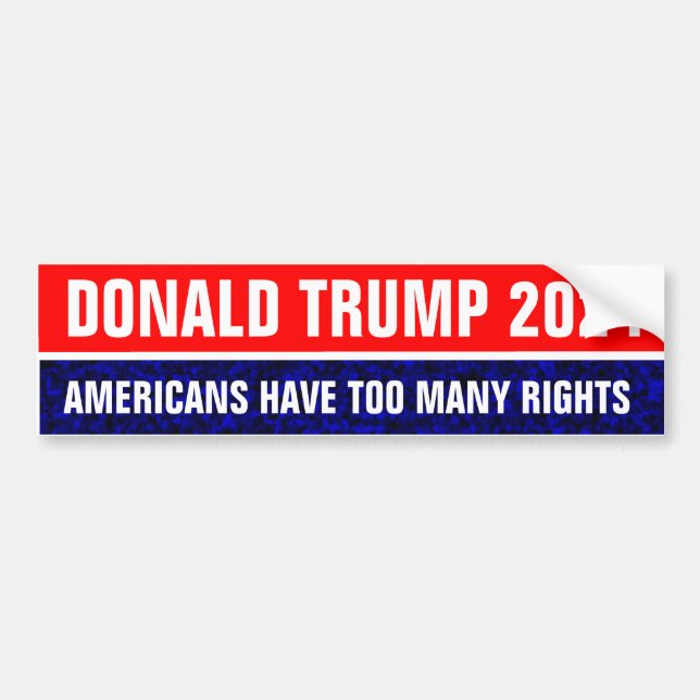 Donald Trump 2024 Too many rights Bumper Sticker (Front)