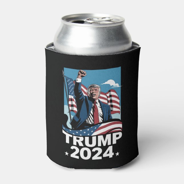 Donald Trump 2024 US Election American Flag Can Cooler (Can Front)