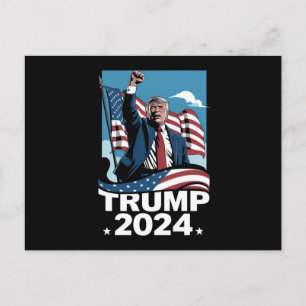 Donald Trump 2024 US Election American Flag Postcard