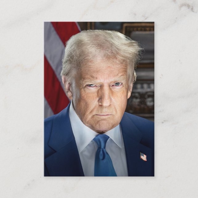 Donald Trump 2025 American President Portrait Business Card (Front)