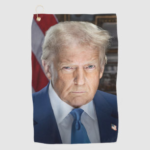 Donald Trump 2025 American President Portrait Golf Towel