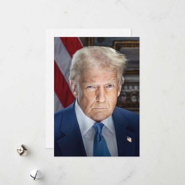 Donald Trump 2025 American President Portrait Holiday Card (Front/Back In Situ)