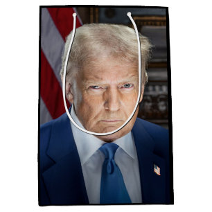 Donald Trump 2025 American President Portrait Medium Gift Bag